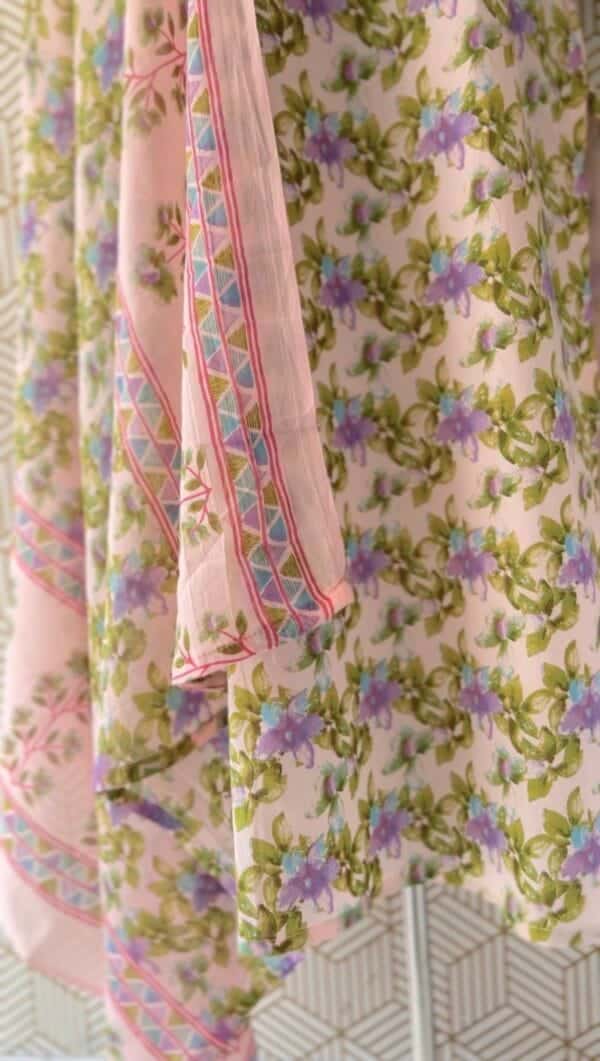 3 Pcs Cotton Side slit kurtis with bottom and Dupatta/2343 - Image 3