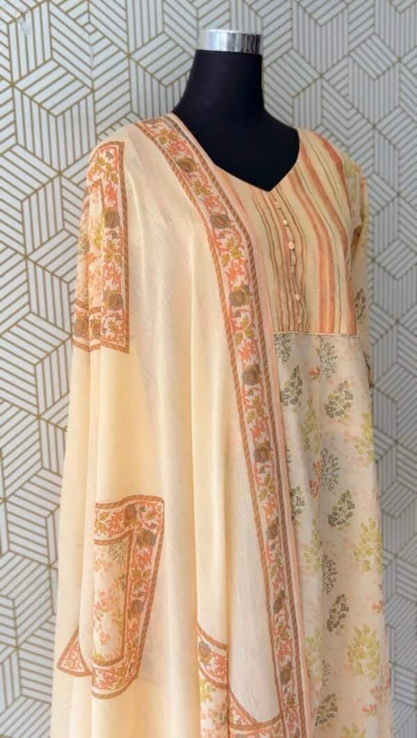 3 Pcs Cotton Aline kurtis with bottom and Dupatta/2346 - Image 11