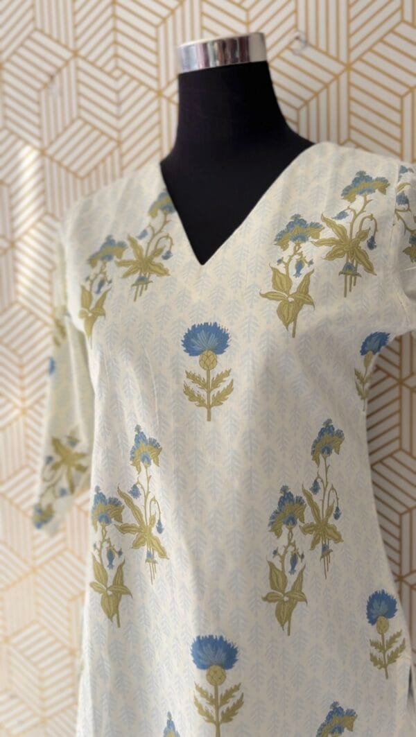 2 Pcs Cotton floral printed Side slitted kurtis with bottom/2345