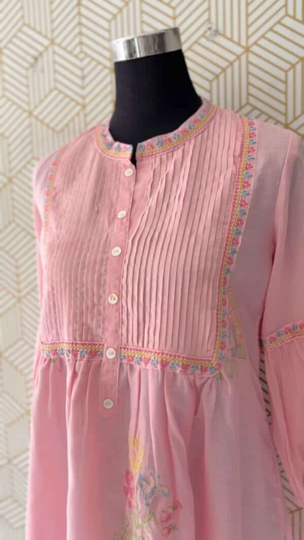 2 Pcs Mul Cotton side slitted Cord set kurtis with bottom/2353