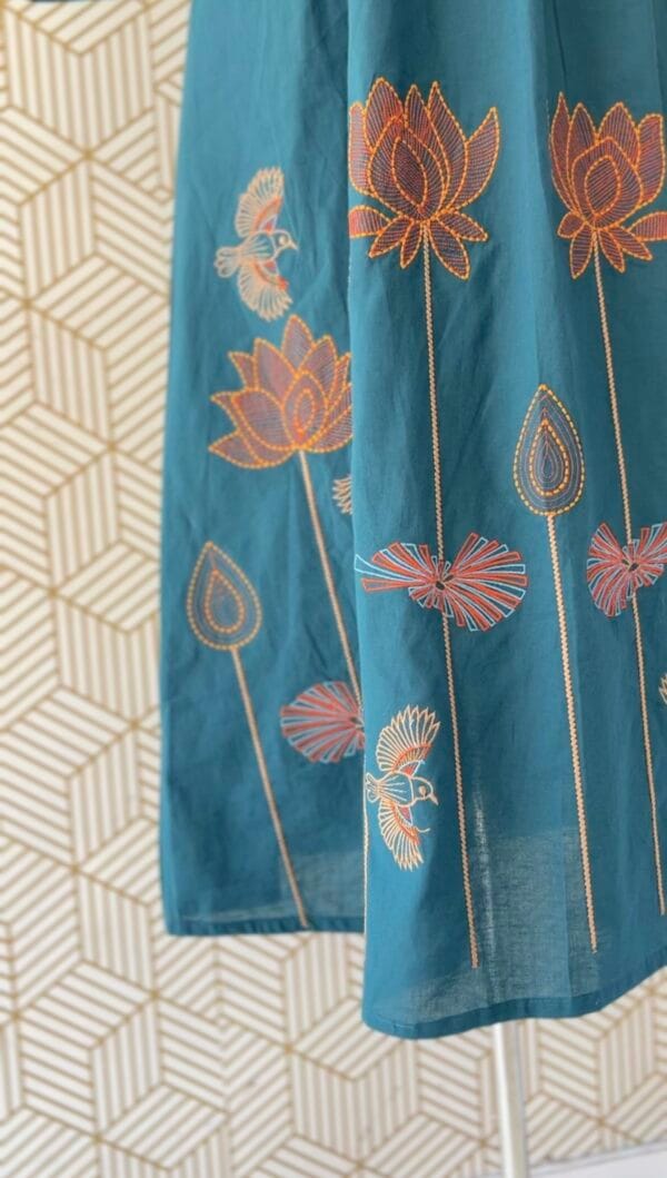 2 Pcs Cord set Cotton Aline kurtis with bottom with beautiful thread works/2357 - Image 10