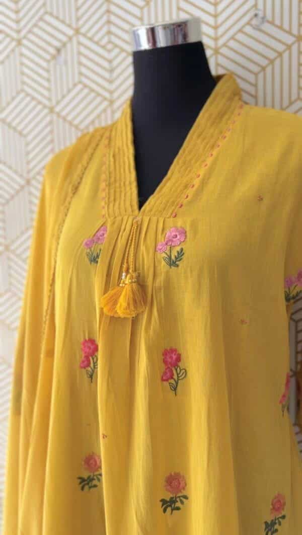 3 Pcs Mul Cotton Aline kurtis with bottom and Dupatta/2381 - Image 20