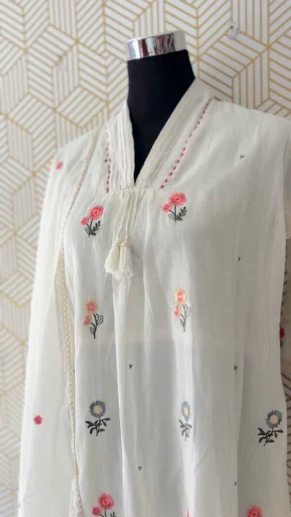 3 Pcs Mul Cotton Aline kurtis with bottom and Dupatta/2381 - Image 2
