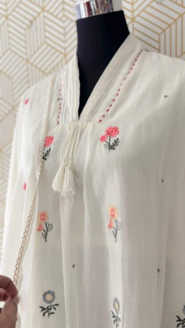 3 Pcs Mul Cotton Aline kurtis with bottom and Dupatta/2381 - Image 18