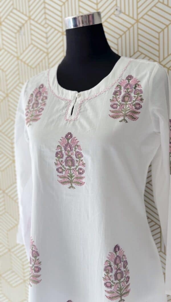 2 Pcs Cotton Jaipur printed kurtis with bottom/2387
