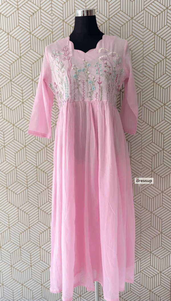3 Pcs Mul Cotton Aline kurtis with bottom and Dupatta/2380 - Image 7