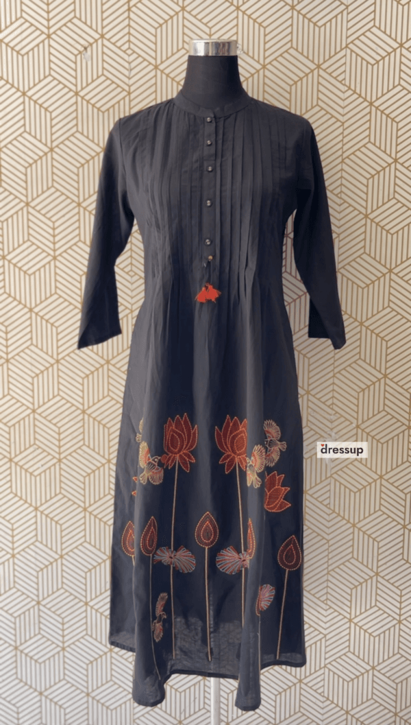 2 Pcs Cord set Cotton Aline kurtis with bottom with beautiful thread works/2357 - Image 2