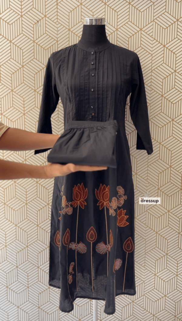 2 Pcs Cord set Cotton Aline kurtis with bottom with beautiful thread works/2357