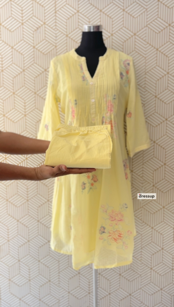 2 Pcs Mul Cotton Aline cord set kurtis with bottom/2366 - Image 4