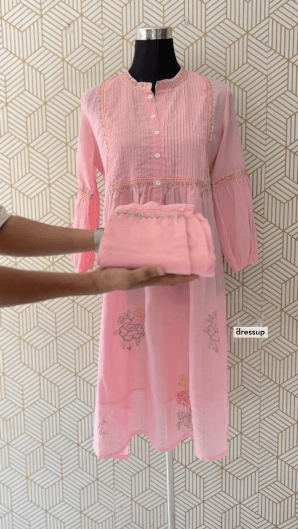 2 Pcs Mul Cotton side slitted Cord set kurtis with bottom/2353 - Image 4