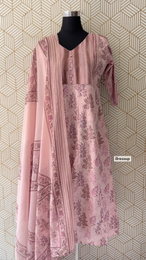 3 Pcs Cotton Aline kurtis with bottom and Dupatta/2346 - Image 6