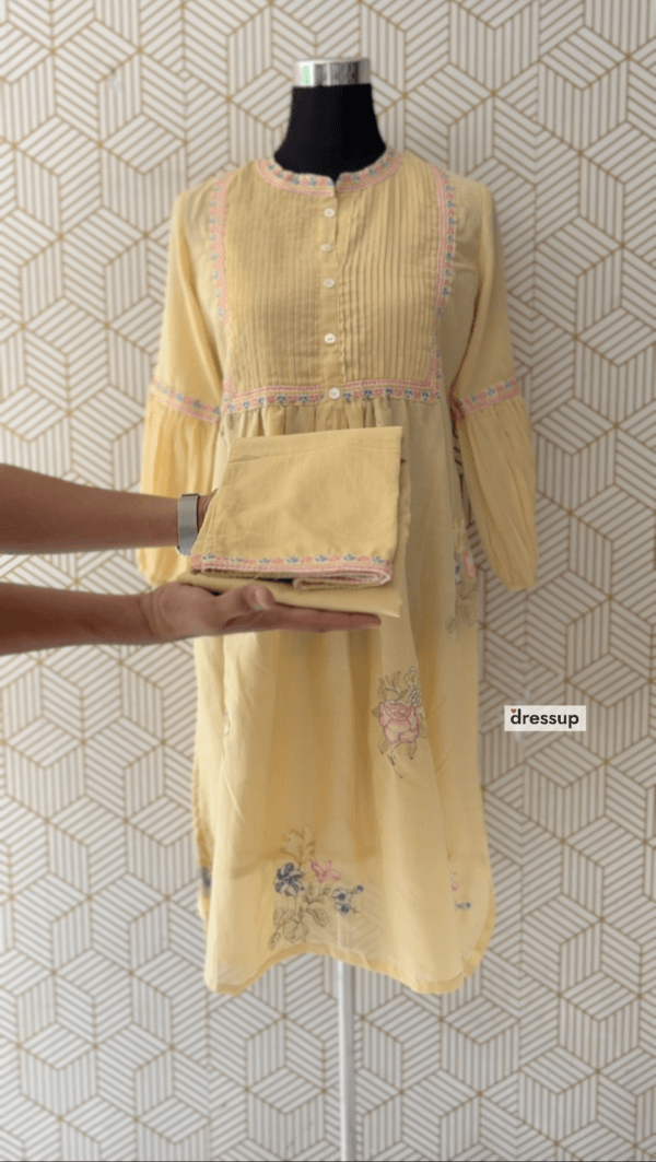 2 Pcs Mul Cotton side slitted Cord set kurtis with bottom/2353 - Image 6