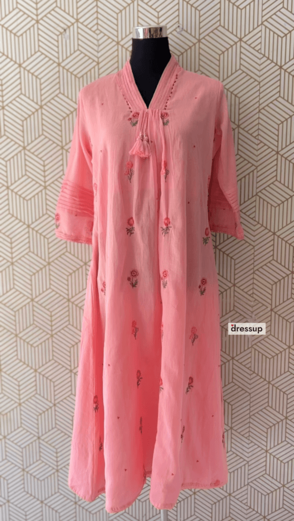3 Pcs Mul Cotton Aline kurtis with bottom and Dupatta/2381 - Image 12
