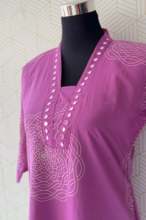 2 Pcs Cotton floral printed side slitted kurtis and bottom/3117