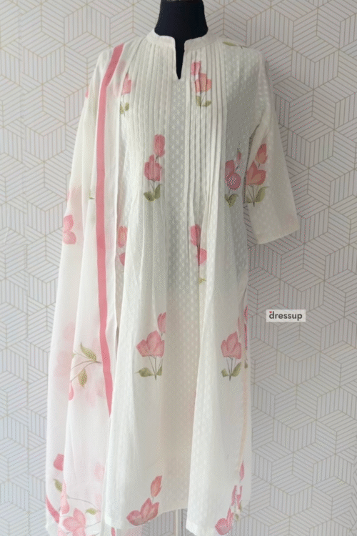 Premium 3 Pcs Cotton side slitted kurtis with bottom and Dupatta/2450