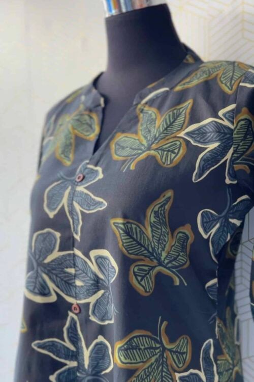 2 Pcs Cotton floral printed side slitted kurtis and bottom/2866