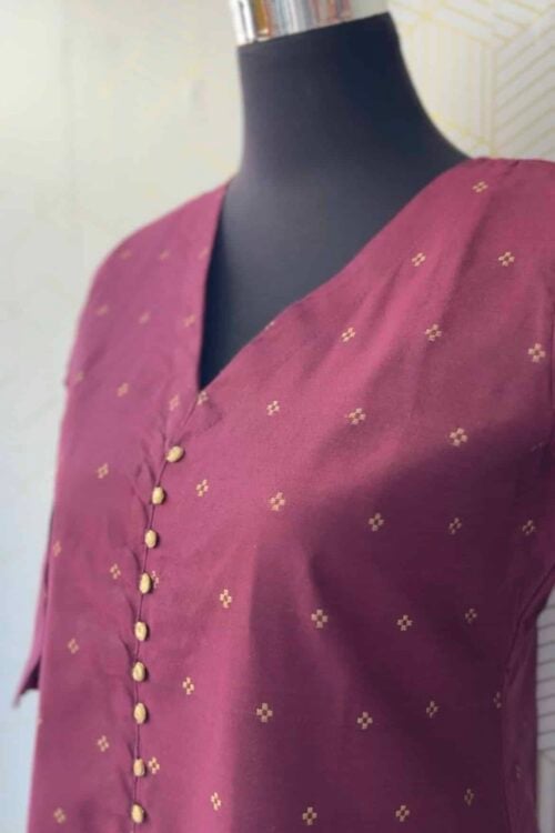 2 Pcs slub cotton side slitted kurtis and bottom/2858