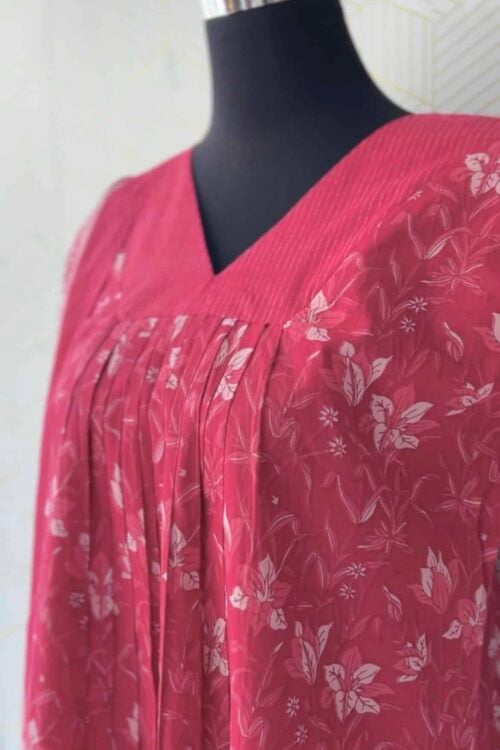 3 Pcs Cotton Aline kurtis with bottom and Dupatta/2868