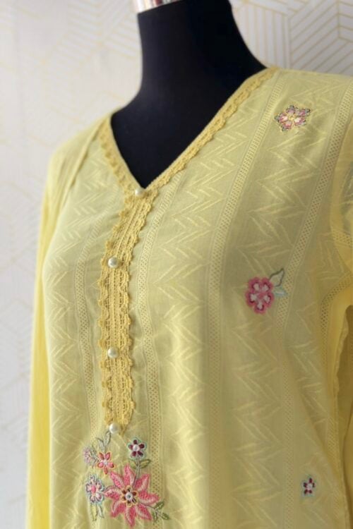Plus size Premium 3 Pcs Cotton side slitted kurtis with bottom and Dupatta/2918