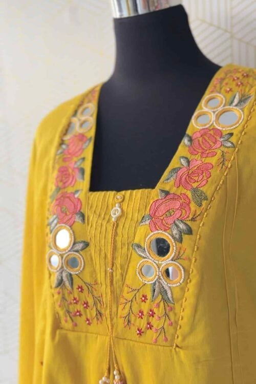 3 Pcs Mul Cotton Aline kurtis with bottom and Dupatta/2980