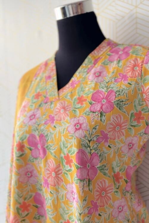 3 Pcs Cotton side slitted kurtis with bottom and Dupatta/3034