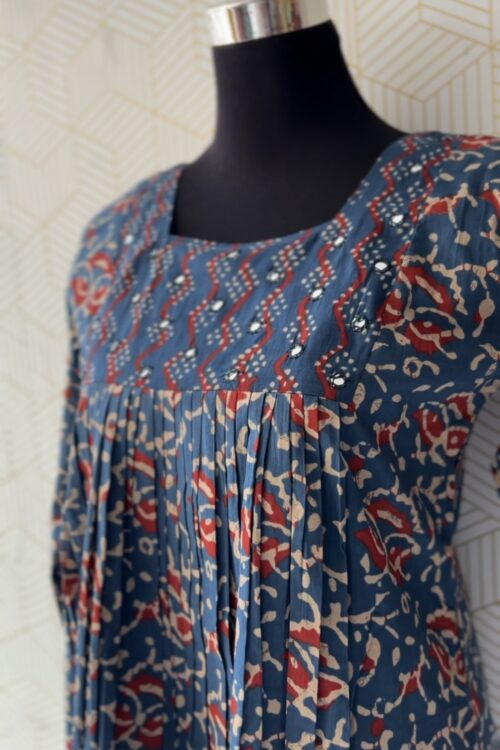 2 Pcs Cotton printed Aline kurtis and bottom/3119