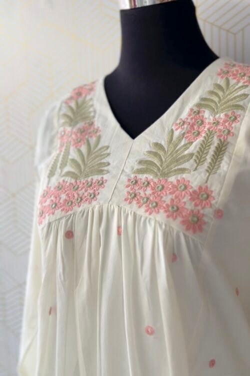 2 Pcs Cotton Aline kurtis with bottom/3096