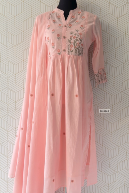 Premium 3 Piece Cotton Side slitted kurtis with bottom and Dupatta/3002