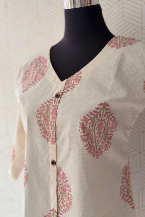 Floral Bouquet Cotton Kurti with Lining/3097