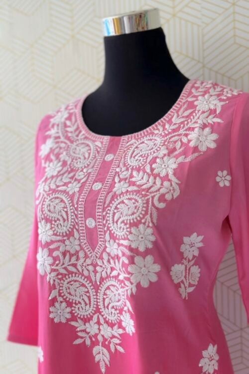 Double Shade Rayon Embroidered Kurti/3143