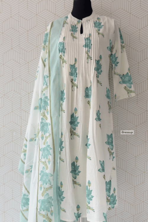 Premium 3 Pcs Dobby Cotton side slitted kurtis with bottom and Dupatta/3111