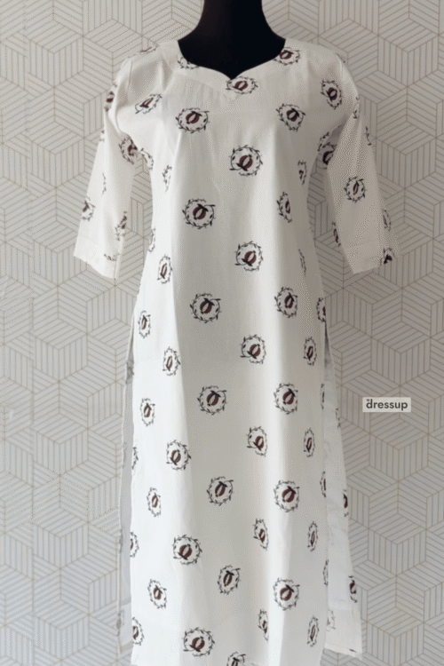 Floral Print Cotton Kurta with Lining/3229
