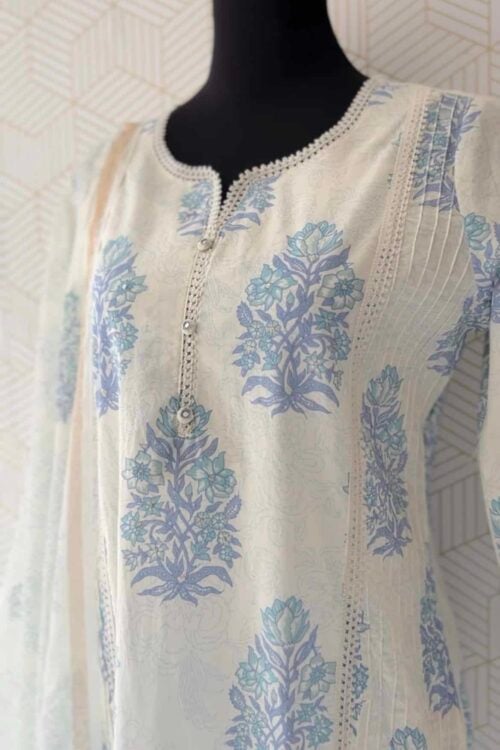 Premium 3 Pcs Cotton side slitted kurtis with bottom and Dupatta/3217