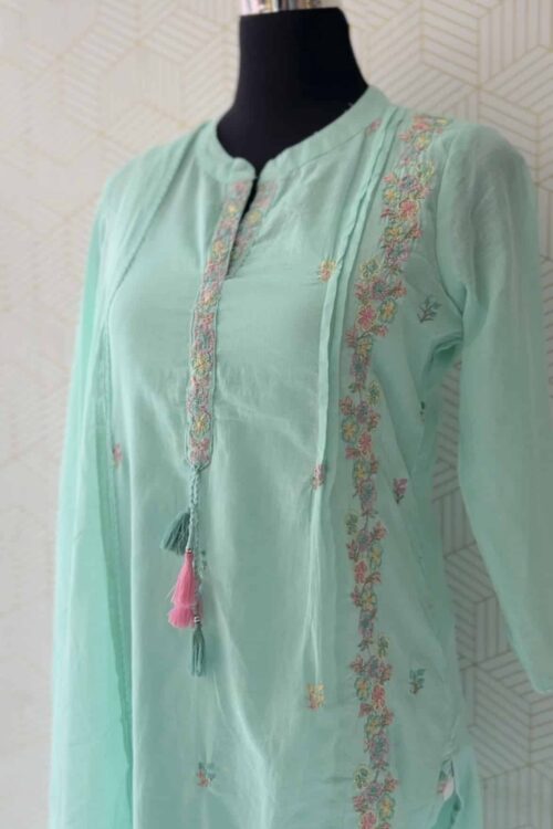 Premium 3 Pcs Mul Cotton kurtis with bottom and Dupatta/3239
