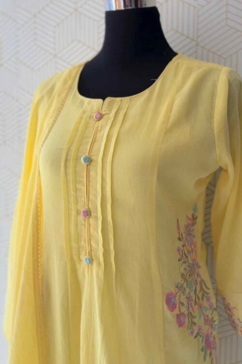 3 Pcs Mul Cotton Aline kurtis with bottom and Dupatta/3253