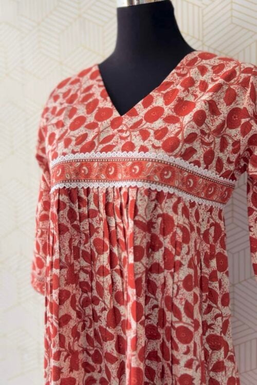2 Pcs Cotton floral printed Aline kurtis and bottom/3266