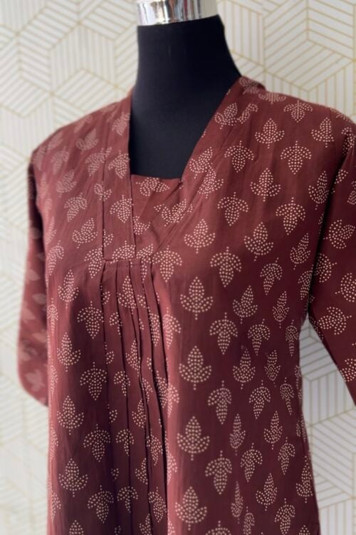 2 Pcs Cotton printed side slitted kurtis and bottom/3483