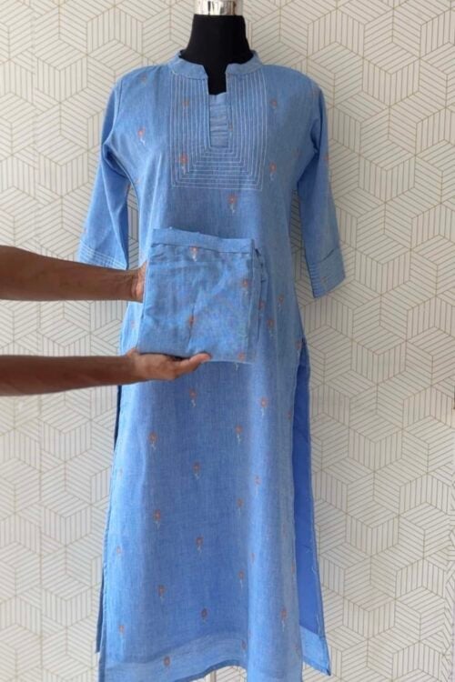 2 Pcs Cotton side slitted kurtis and bottom/3549