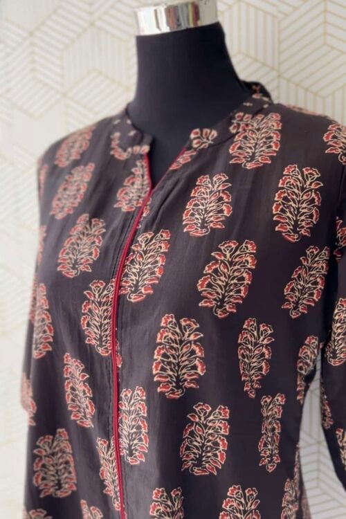 2 Pcs Cotton printed Aline Top and bottom/3592
