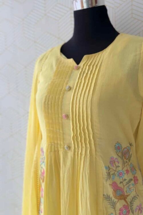 3 Pcs Mul Cotton Aline kurtis with bottom and Dupatta/3445