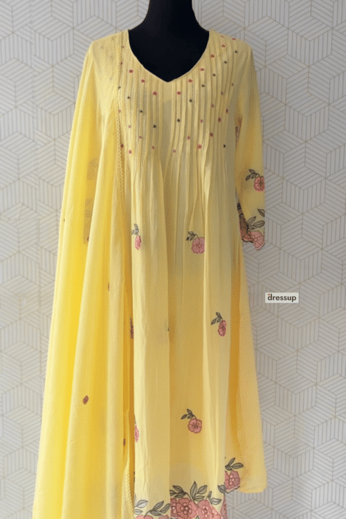 3 Pcs Mul Cotton Aline kurtis with bottom and Dupatta/3623