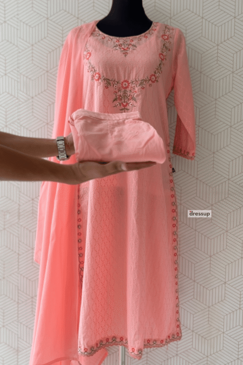 Premium 3 Piece Dobby Cotton Salwar Set with bottom and dupatta/3284
