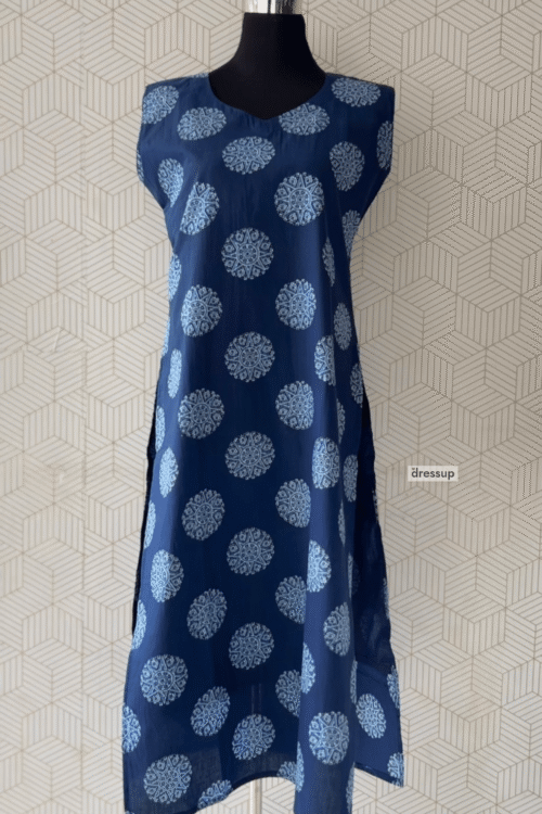 2 Pcs Cotton printed side slitted kurtis and bottom/3644