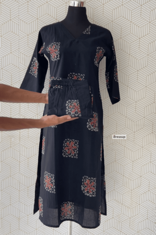 2 Pcs Cotton floral printed side slitted kurtis and bottom/3607