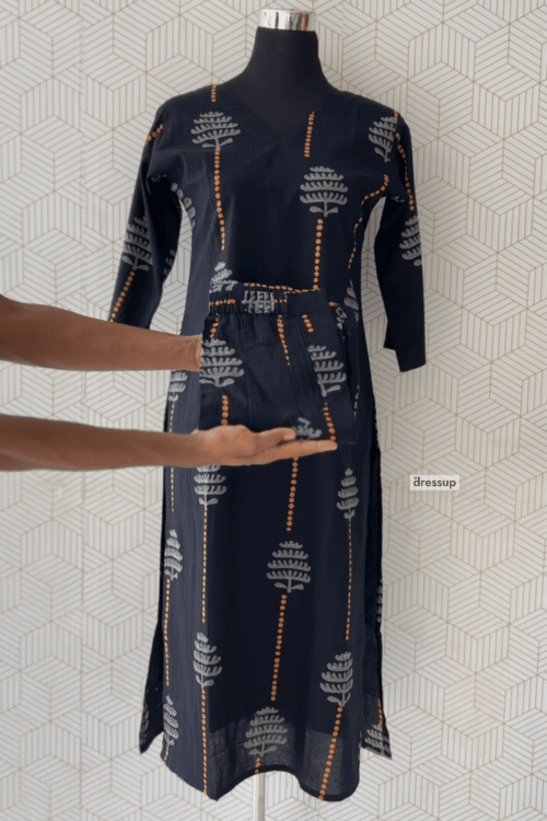 2 Pcs Cotton floral printed side slitted kurtis and bottom/3606