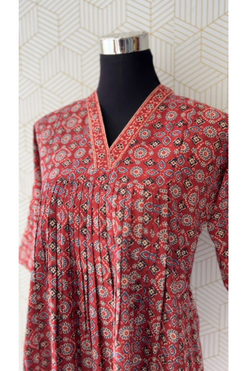 2 Pcs Cotton printed Aline Top and bottom/3588