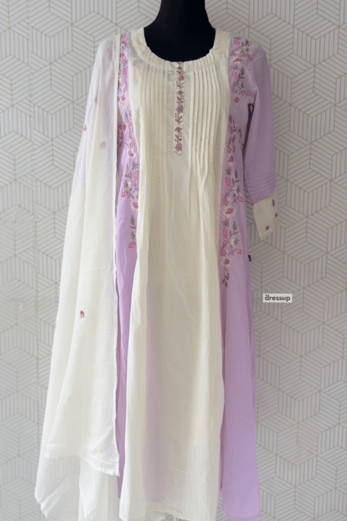 3 Pcs Cotton Aline kurtis with bottom and Dupatta/3682
