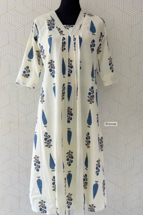 2 Pcs Cotton printed aline kurtis and bottom/3685