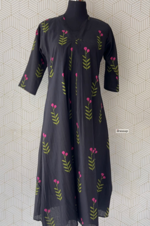 2 Pcs Cotton printed aline kurtis and bottom/3729