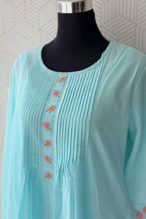 3 Pcs Cotton side slitted kurtis with bottom and Dupatta/3546